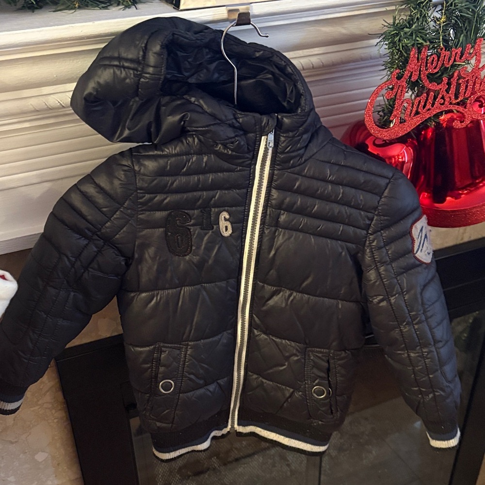 Ikks Black Quilted Kids Puffer Jacket